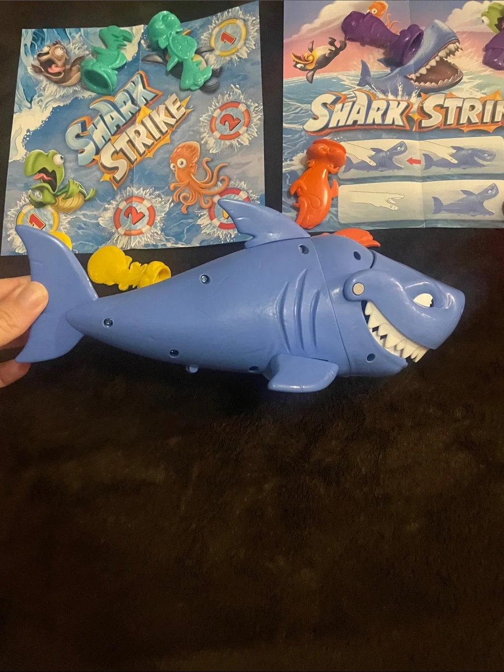 Shark Strike Kids Game – Blue Shark with Colorful Fish Tokens